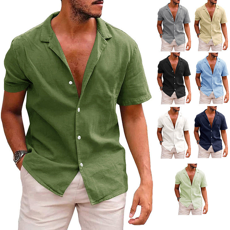 Men's Tops Casual Button Down Shirt Short Sleeve Beach Shirt Summer Mens Clothing men clothing Zimivas