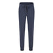 Simple Straight Sports And Leisure Elastic Ankle-tied Cropped Pants Midnight Blue 0 Zimivas