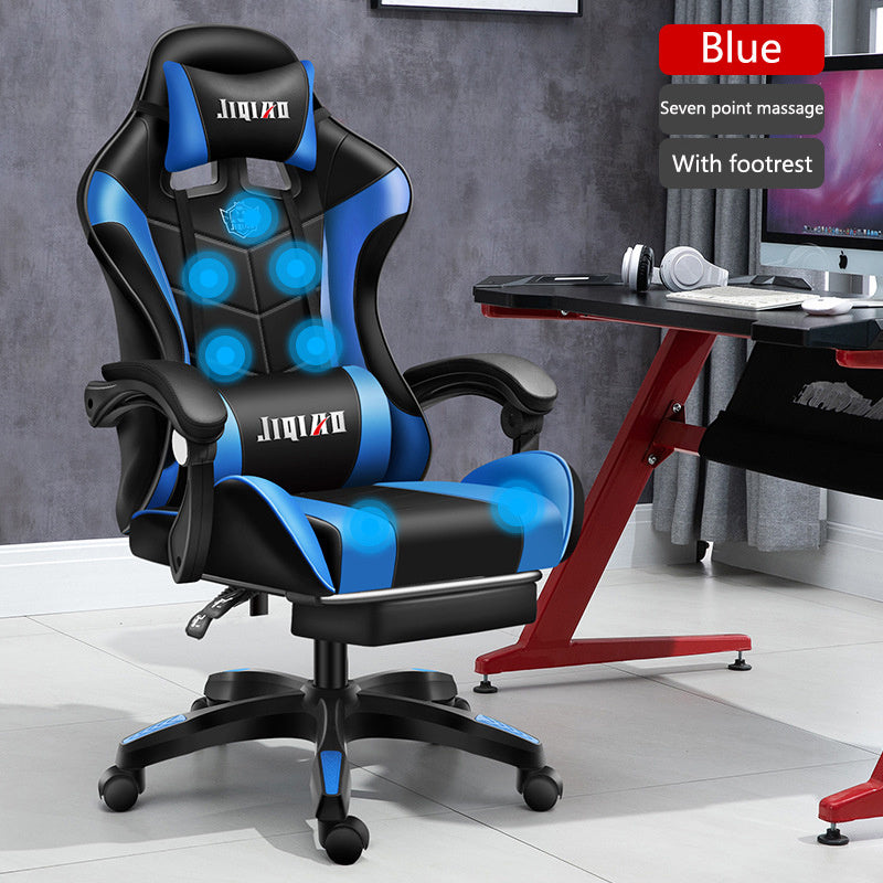 Men's Computer Home Comfort Ergonomic Dormitory Gaming Seat Swivel Chair Black blue 0 null