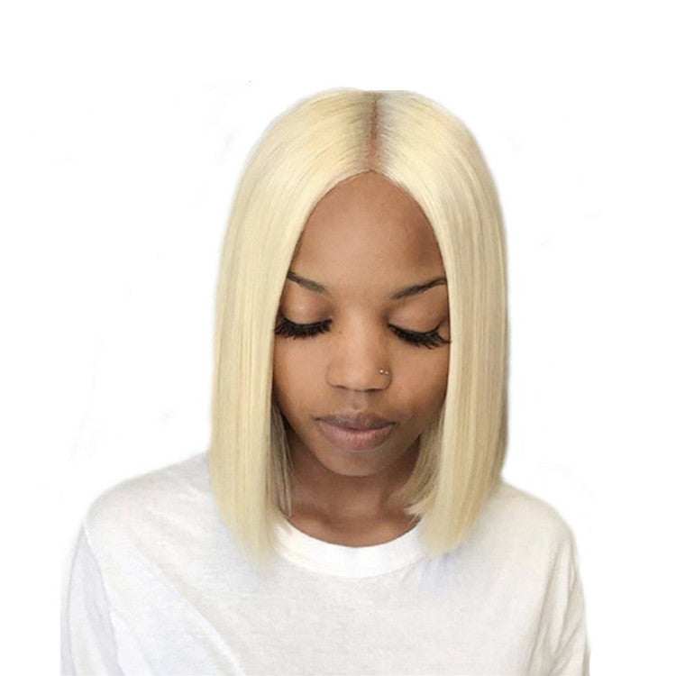 Blond short straight wig Hair accessories Zimivas