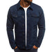 Casual Men Jacket Denim Button Shirt Navy blue 0 null