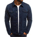 Casual Men Jacket Denim Button Shirt Navy blue 0 null