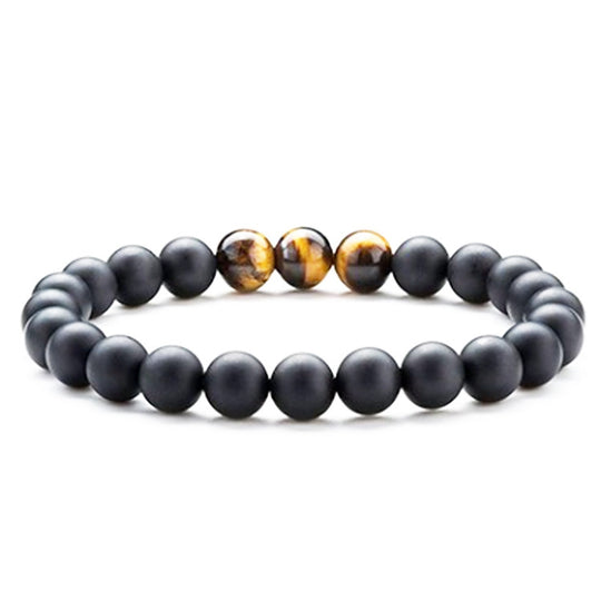 Tiger Eye Couple Bracelets Matte Black Agate Beads Bracelet R 0 null