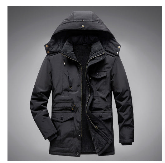 Lambswool Liner Cotton men Coat Jacket Black Men Clothing Zimivas