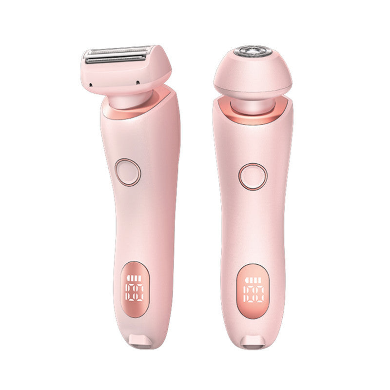 2 In 1 Hair Removal Epilator USB Rechargeable Trimmer Women Body Razor Face Leg Armpit Bikini Hand Pubic Shaver Hair Remover Pink USB Hair accessories Zimivas