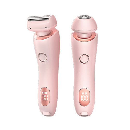 2 In 1 Hair Removal Epilator USB Rechargeable Trimmer Women Body Razor Face Leg Armpit Bikini Hand Pubic Shaver Hair Remover Pink USB Hair accessories Zimivas