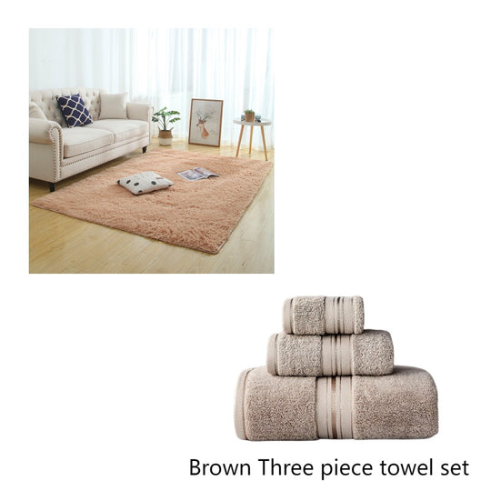 Fluffy Rug Camel set 200X140cm 0 null