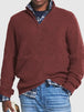 Men's Business Casual Loose Zip Stand Collar Sweater Red Men Clothing Zimivas