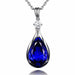 Angel Eyes Blue Crystal Sapphire Tanzanite Pendant Necklaces For Women Jewelry Bijoux Party Fashion Gifts jewelry Zimivas