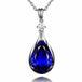 Angel Eyes Blue Crystal Sapphire Tanzanite Pendant Necklaces For Women Jewelry Bijoux Party Fashion Gifts jewelry Zimivas