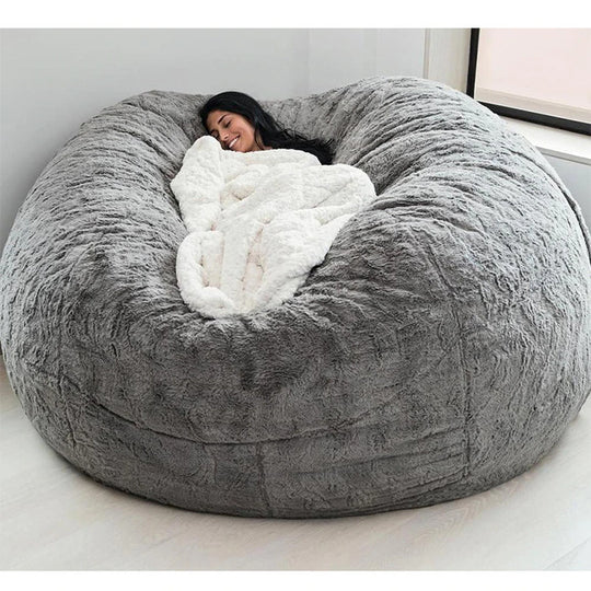 Lazy Sofa Bean Bag Chair Foam Furniture Bean Bag Light Grey Furniture Zimivas