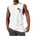 Coconut Tree Embroidery Vest Summer Beach Tank Tops Workout Muscle Men Sports Fitness T-shirt White Men Clothing Zimivas