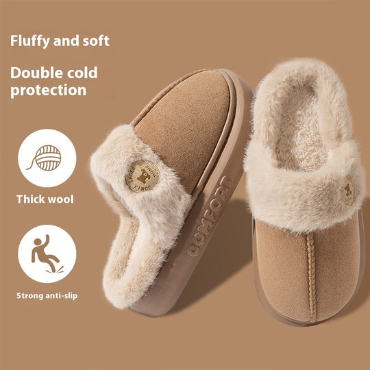 New Plush Slippers For Women Men Winter Warm Home Slipper Indoor Thick-soled Fleece Shoes shoes Zimivas