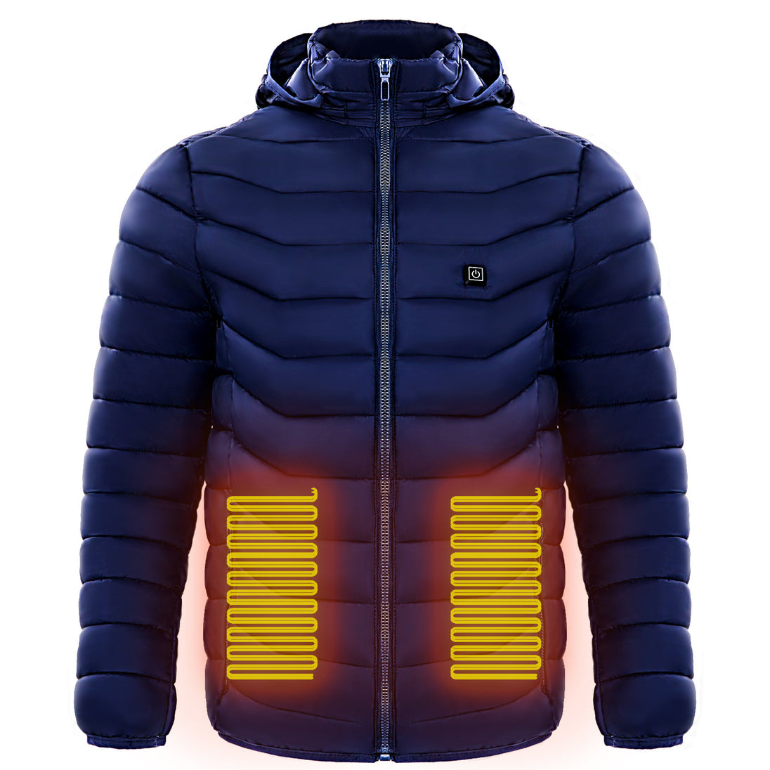 Men Heated Puffer Jacket Electric Heating Coat Insulated Hood Windbreaker 9Heat Zones Blue Men Clothing Zimivas