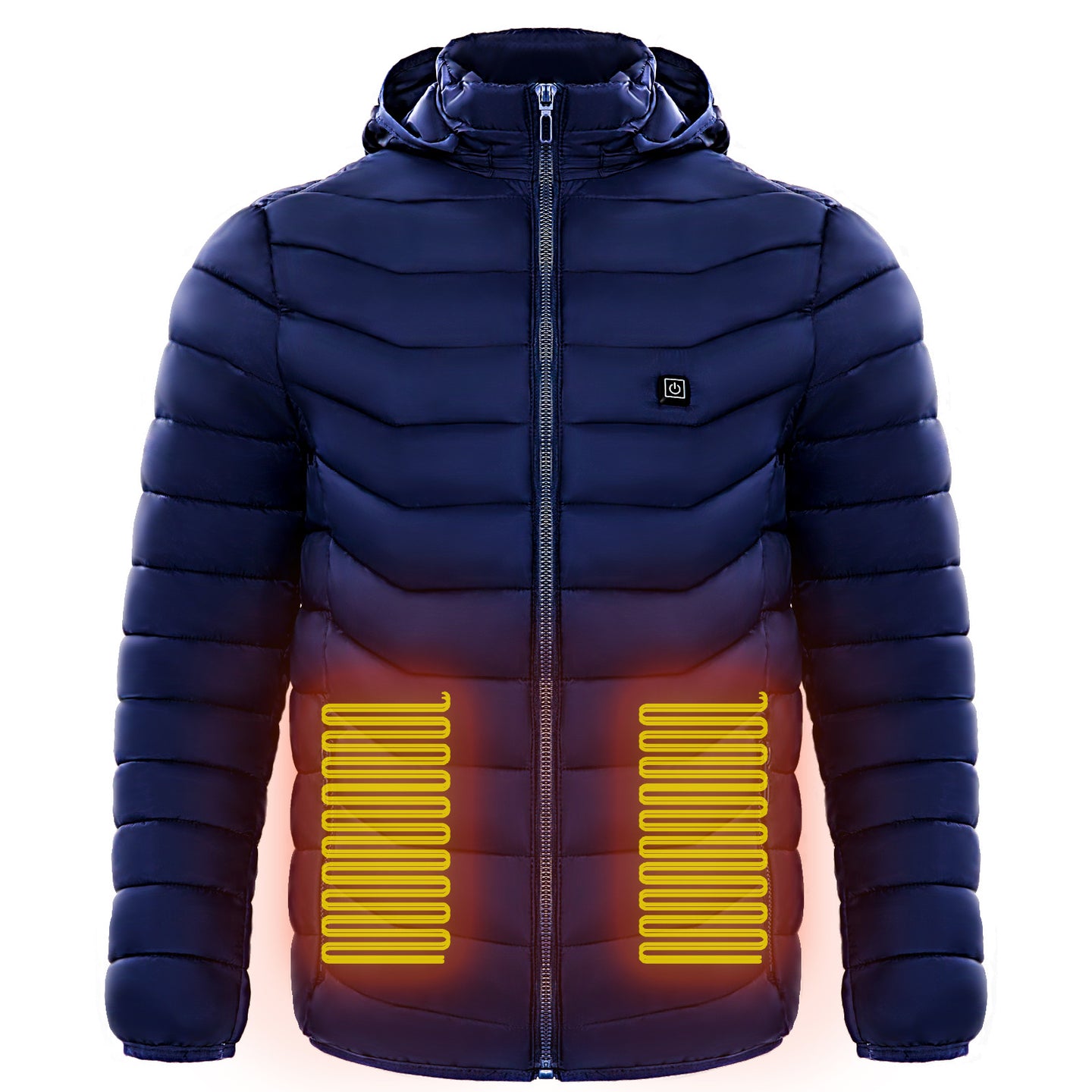 Men Heated Puffer Jacket Electric Heating Coat Insulated Hood Windbreaker 9Heat Zones Blue Men Clothing Zimivas