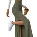 Spring/Summer New High Waist Side Split Slim Fit Knitted Skirt for Women Military Green eprolo