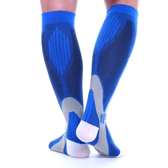 New Stretch Sports Pressure Men's And Women's Riding Soccer Socks Blue 0 null