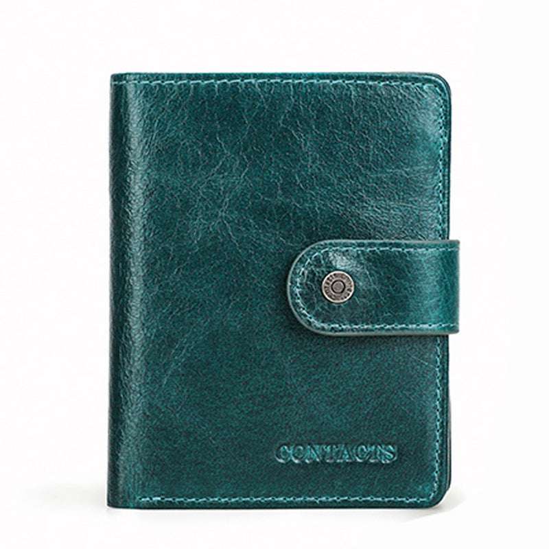 Multifunctional Men's Wallet Pure Cowhide Leather Dark blue Wallet Zimivas