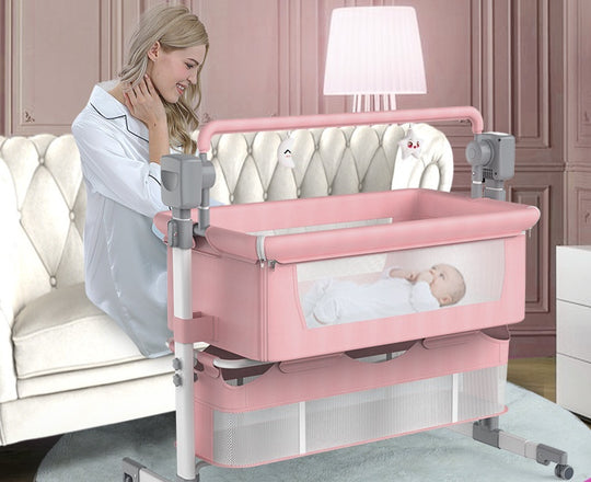 Portable Baby Bed Electric Bassinet Splicing Bed Foldable Newborn Baby Bedside Bed Baby Bed 0 null