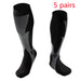 New Stretch Sports Pressure Men's And Women's Riding Soccer Socks Black 5pairs 0 null