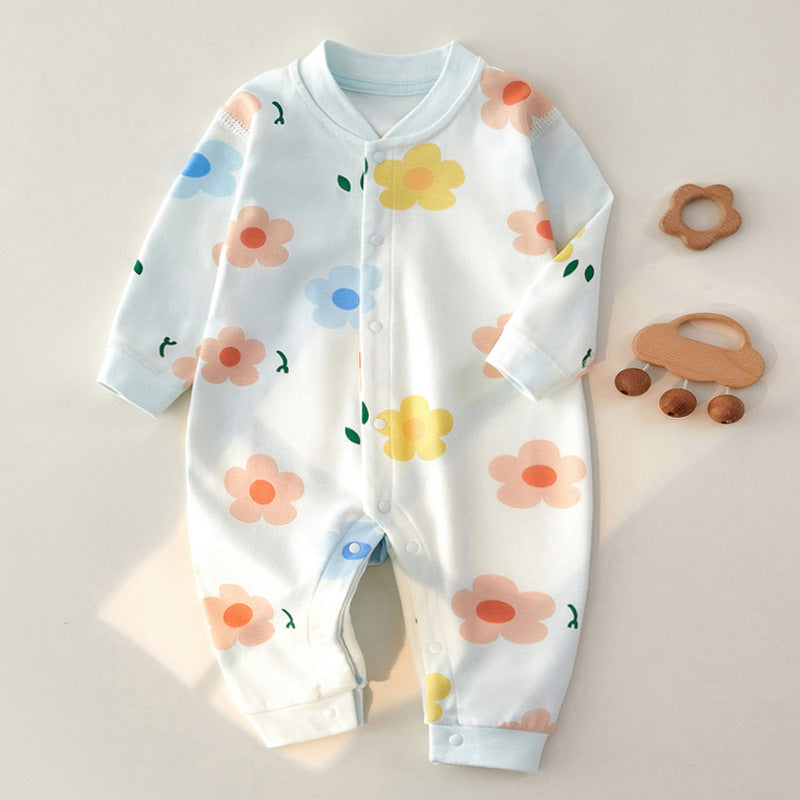 Baby Jumpsuit Long Sleeve Baby Clothes Floral Blue kids & baby Zimivas