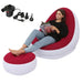 Inflatable Air Mattress Lazy Sofa Deck Chair Comfortable Leg Stool Rest Single Beanbag for home and Outdoor Use Red eprolo