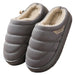 Fashion Solid Plush Slipper Winter Warm Indoor Floor Bedroom Home Slippers For Couple Thick-soled House Shoes for Women and Men Grey shoes Zimivas