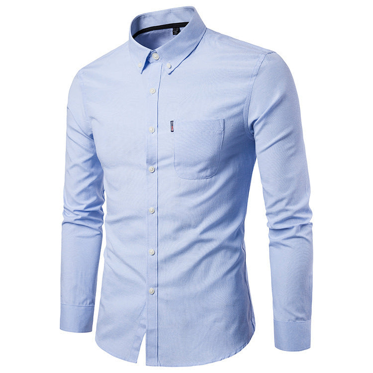 Men S Shirts Korean Men Slim Long Sleeve Dress Shirt Sky Blue 0 null