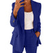 Fashion Polo Collar Slim-fit Cardigan Graceful Suit Jacket Women Colorful blue 0 null