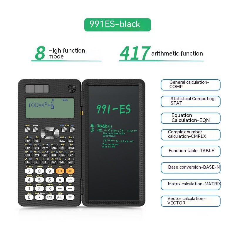 2 In 1 Foldable Scientific Calculators Handwriting Tablet Learning Function Calculator Foldable Desk Scientific Calculators English ES417 Calculation Methods Computer & office Zimivas