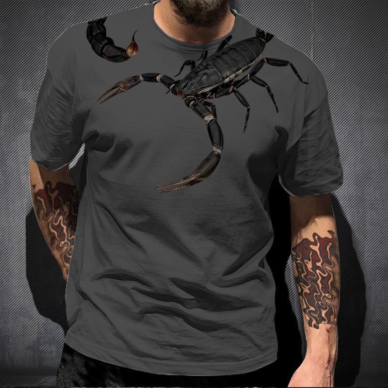 Cross-border European And American Style Men's Short Sleeve Casual Hip Hop Street 3dT T-shirt Super Cool Scorpion Printed T-shirt One Piece Dropshipping TX041505 0 null