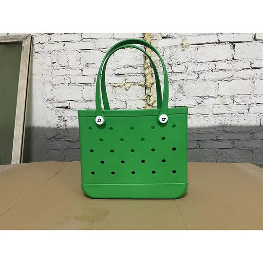 Dongdong Beach Storage Bag Handbag Printed EVA Outdoor Basket Pet Bag Emerald green Medium size (38 * 32 * 13) eprolo