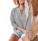 V-neck solid color long sleeved top T-shirt for women eprolo