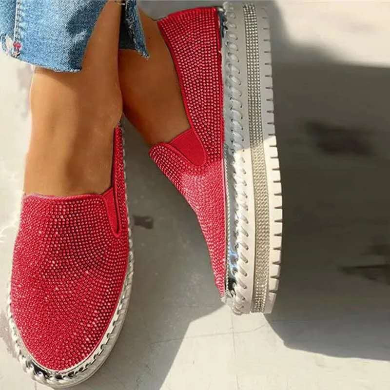 Wearing thick soled lazy casual rhinestones, Korean version versatile student shoe trend eprolo