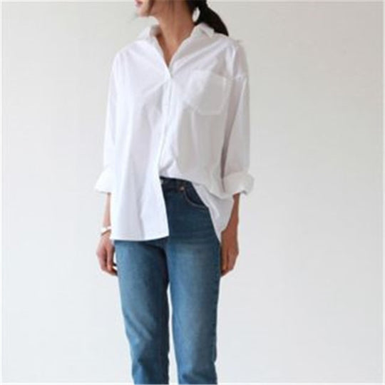 White long sleeved shirt with loose fitting women's shirt for women white eprolo