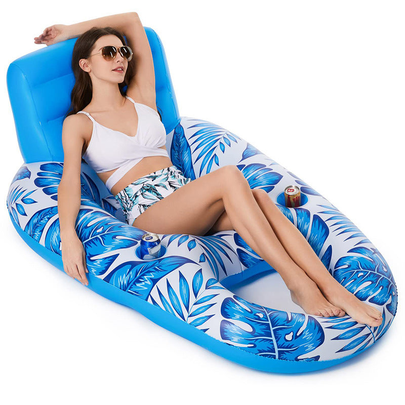 Inflatable Leisure Entertainment Pool Floating Chair Floating Sofa Large Backrest Water Mesh Bottom Pool Party eprolo