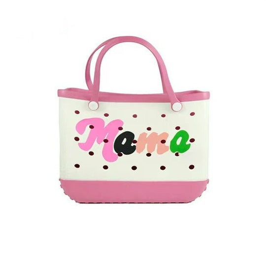 Dongdong Beach Storage Bag Handbag Printed EVA Outdoor Basket Pet Bag mama Medium size (38 * 32 * 13) eprolo