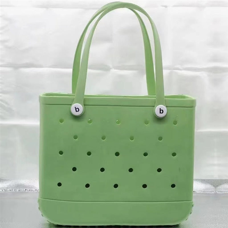 Dongdong Beach Storage Bag Handbag Printed EVA Outdoor Basket Pet Bag Fruit green Medium size (38 * 32 * 13) eprolo