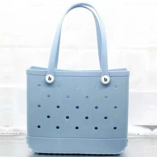 Dongdong Beach Storage Bag Handbag Printed EVA Outdoor Basket Pet Bag Sky blue Medium size (38 * 32 * 13) eprolo