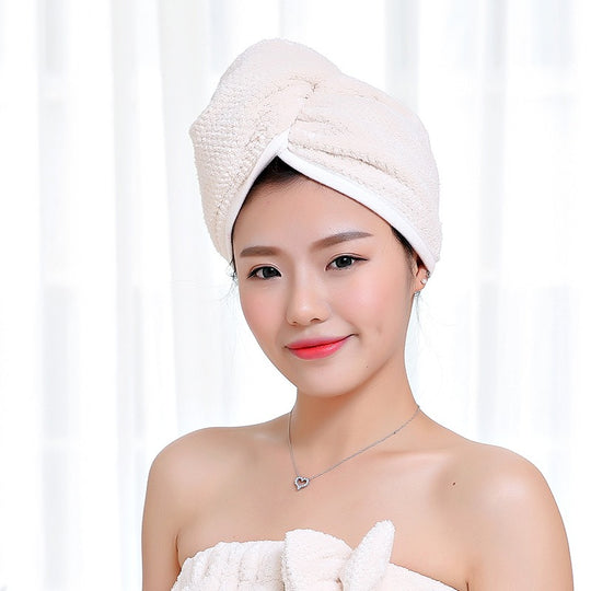 Hair cap, women's absorbent headscarf, long and short hair shower cap, quick drying towel, cute hair wiping, dry hair towel off white eprolo