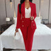 European And American Women's Clothing Small Suit Suit Dignified Sense Of Design Red 0 null