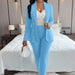 European And American Women's Clothing Small Suit Suit Dignified Sense Of Design Light Blue 0 null