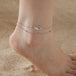 Women's Bohemian Infinite Symbol Anklet Stainless Steel Double Layer Bead Necklace Beach Anklet 0 null