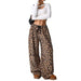 New Casual Pants Leopard Print Wide Leg Pants Women Clothing Zimivas