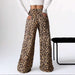 New Casual Pants Leopard Print Wide Leg Pants Women Clothing Zimivas