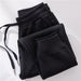 Women's Fashion Casual Thickening Beam Long Pants Black 0 Zimivas