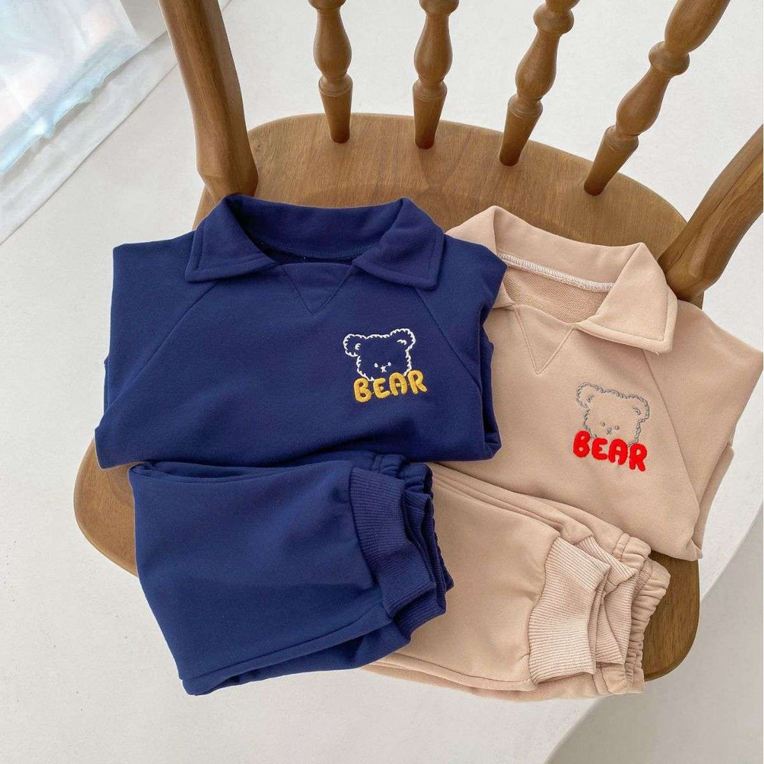 Baby Bear Lapel Sweater Two-piece Set kids & baby Zimivas