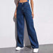 High Waist Wide Leg Jeans Slim Mop Straight Retro Hanging Dark Blue Straight 0 Zimivas