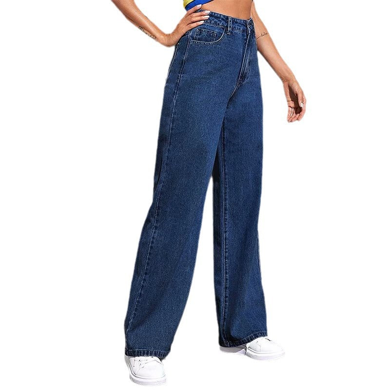 High Waist Wide Leg Jeans Slim Mop Straight Retro Hanging 0 Zimivas