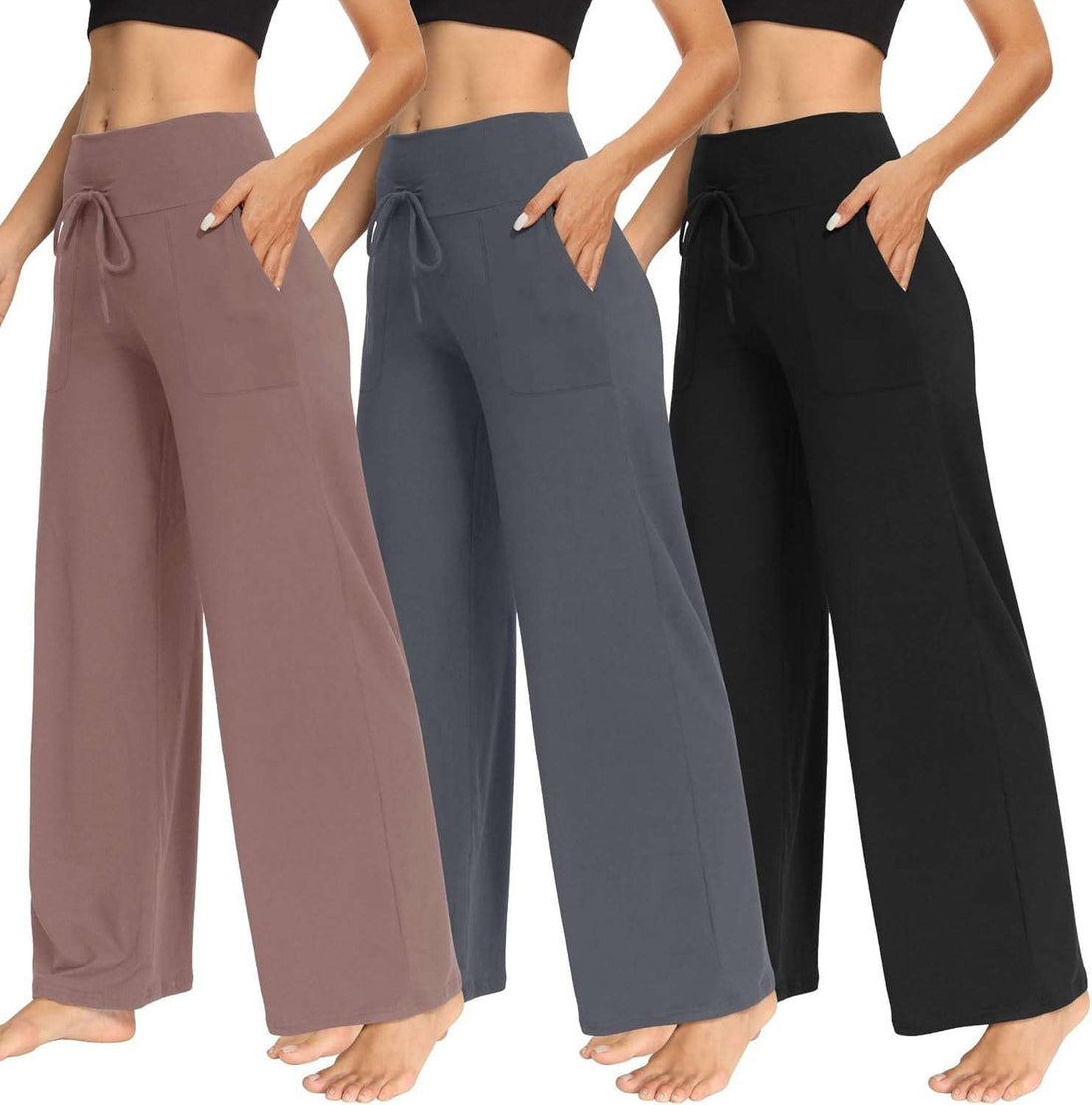 Women's Pajama Printed Wide-leg Pants High Waist Hemp Skin Women Clothing Zimivas